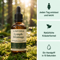 LINFORIA Lymph-Drainage – Flasche im Wald mit 3 Vorteilen